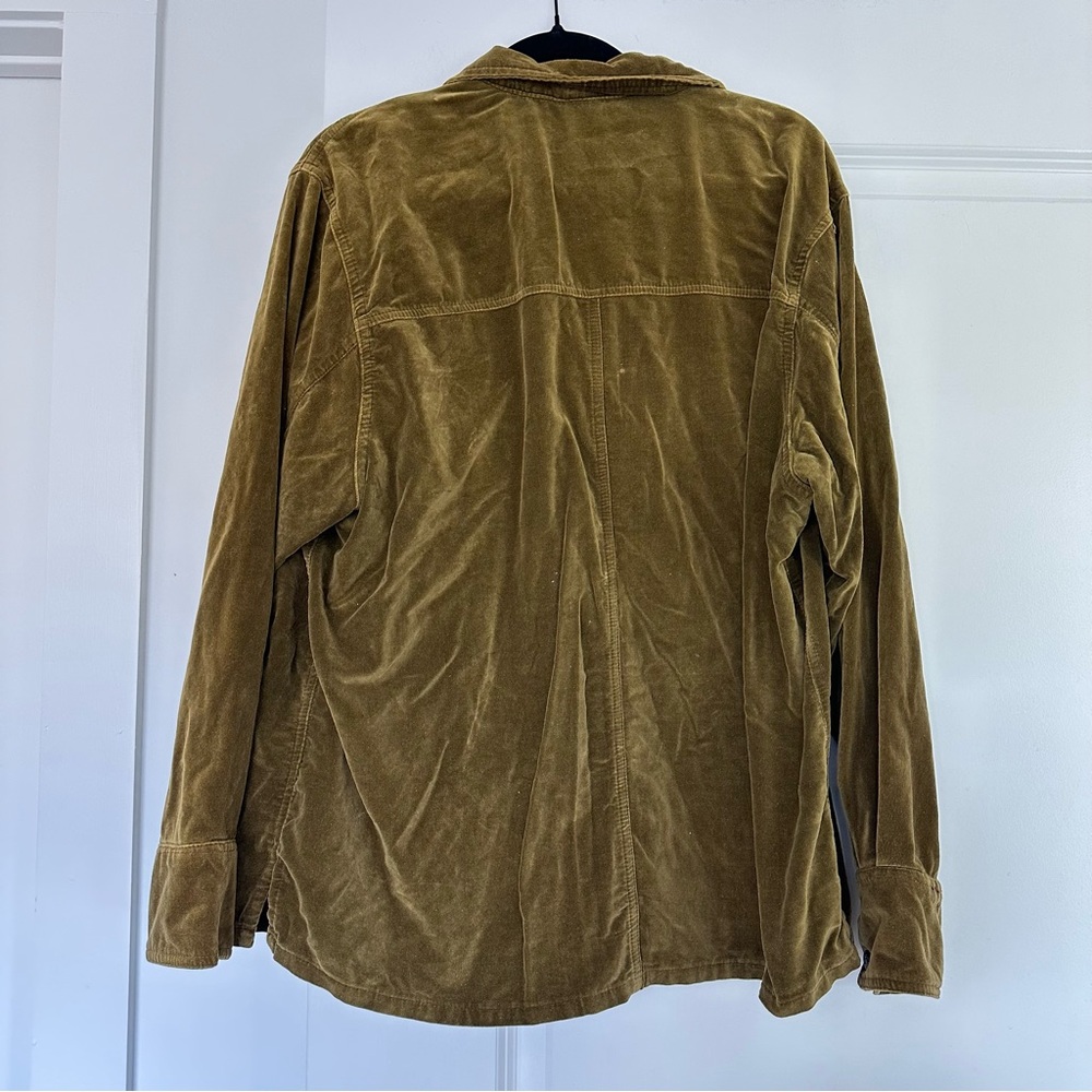 Bill Blass Women (2X) Vintage Olive Green Velour Zip Up Jacket - Picture 4 of 5